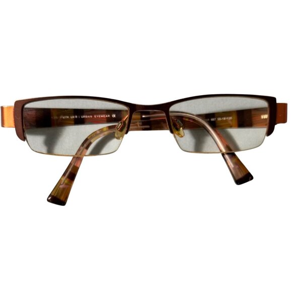 FYSH Urban Eyewear Glasses Frames Only Striped Copper Tone Modern 50-18-135 - Picture 11 of 13